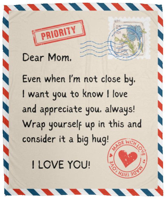 Mom Letter Cozy Plush Fleece Blanket - 50x60