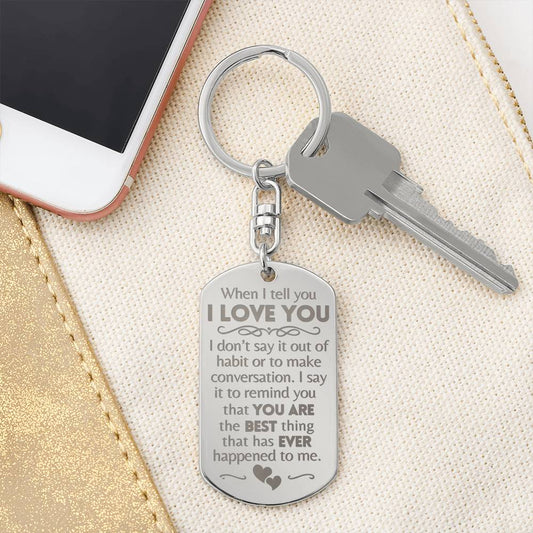 I Love You Engraved Keychain