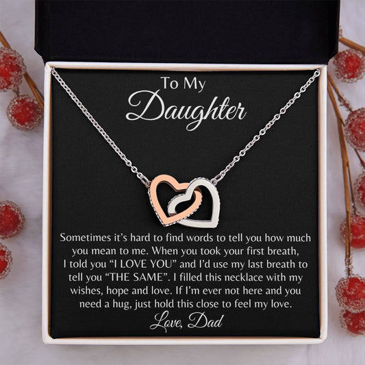 I Love You Interlocking Hearts Necklace Daughter from Dad