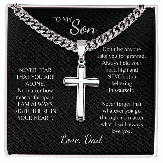 Always In Your Heart Son Cuban Link Cross from Dad