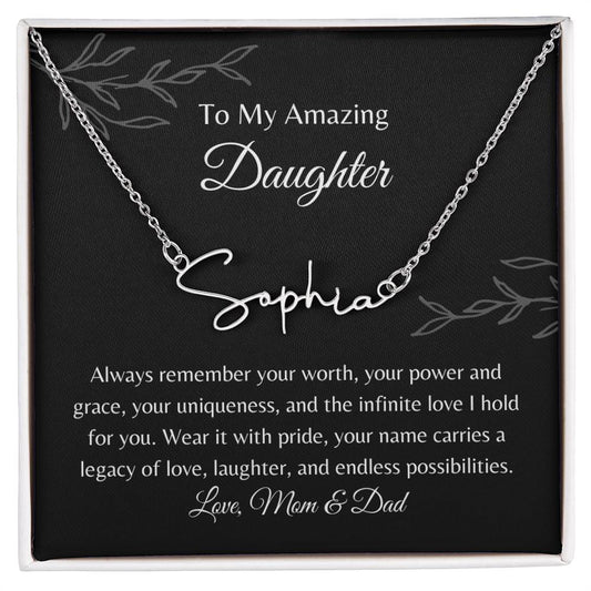 Personalized Daughter Signature Name Necklace