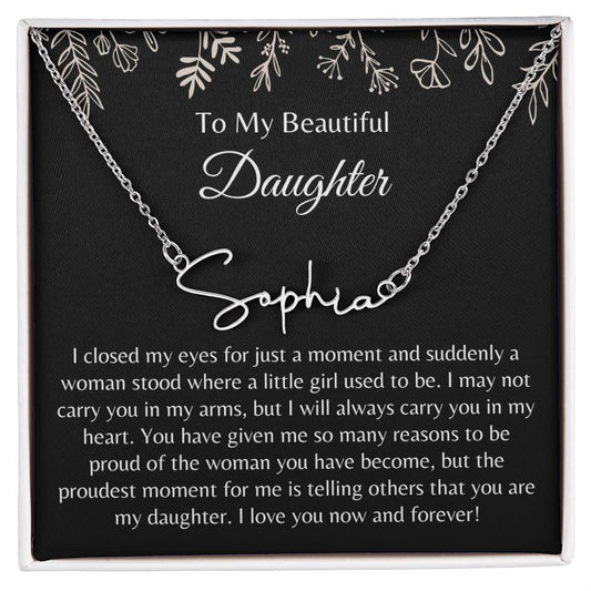 Heartstrings: To My Beautiful Daughter" Custom Name Necklace