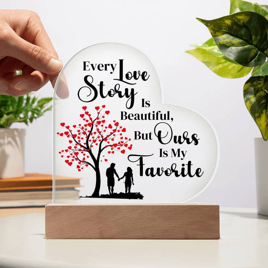 Every Love Story Is Beautiful Acrylic LED Light Plaque
