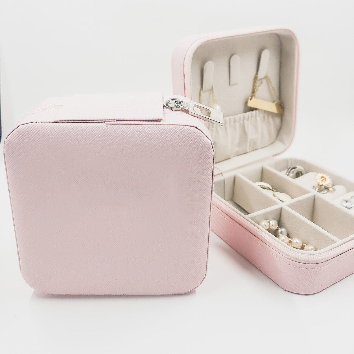 Pink Flowers Personalized Jewelry Box