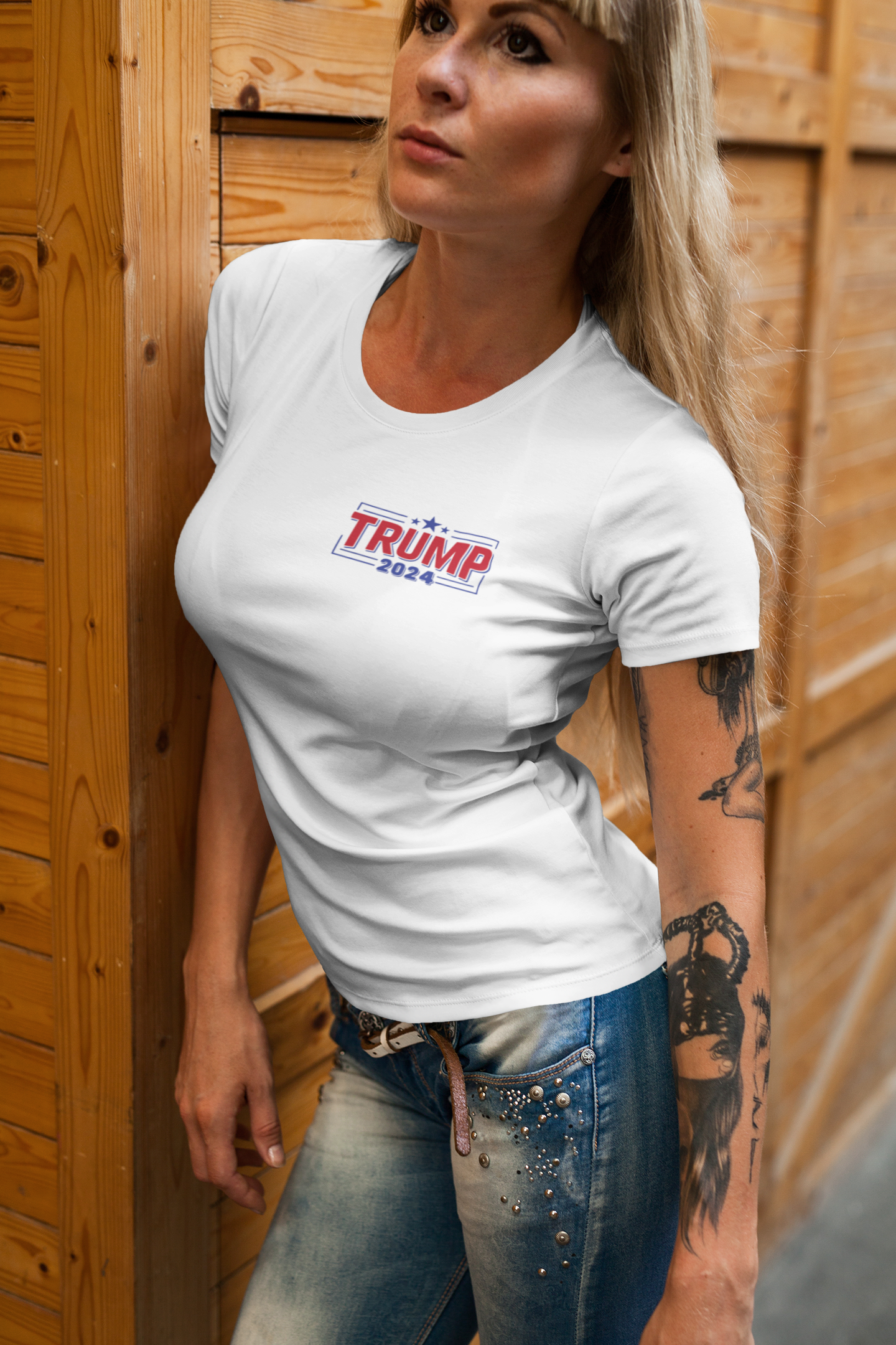 Trump 2024 Sm Logo Shirt Front Only