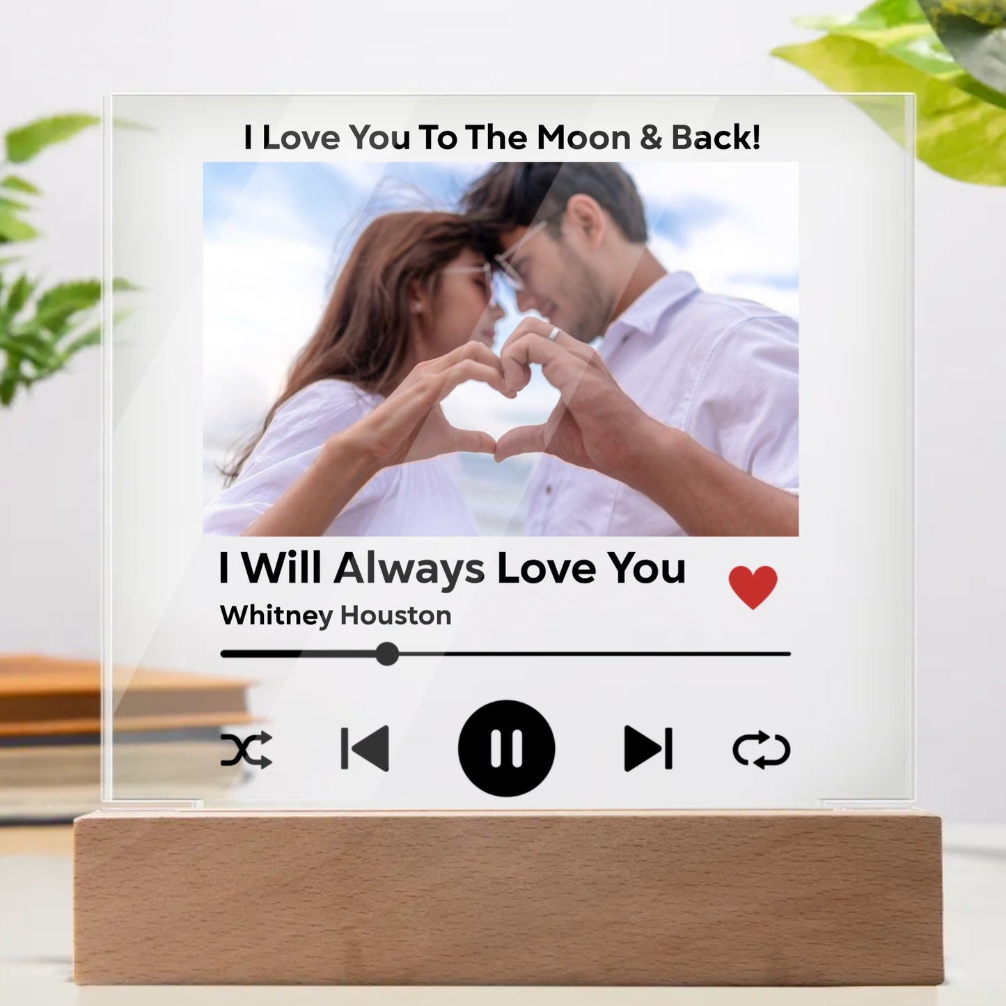 Personalized Song Plaque With Stand Add Your Photo + Any Song